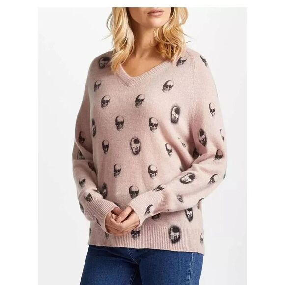 360 Cashmere Skull Cashmere Riley Cashmere Jumper Sweater Dusty Pink Medium - Picture 1 of 8